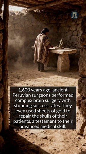 A 1600-year-old skull shows advanced Peruvian surgery with a fused gold plate. | Epochal