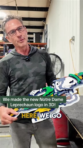 Hex Head on Instagram: "Here you go, Notre Dame fans! ☘️ The brand new Fighting Irish Football Leprechaun logo brought to life in 3D Metal Art form  Shop now on our website! (link in bio) — #notredame #fightingirish #notredamefootball #goirish #newnotredamelogo"