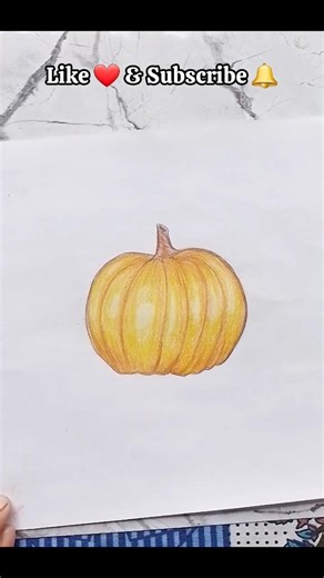 How to Draw a Pumpkin with Colored Pencils | Easy Art #art #pencilcoloring #drawing #youtubeshorts
