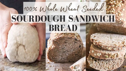 Whole Wheat Seeded Sourdough Sandwich Bread | Homemade Recipe