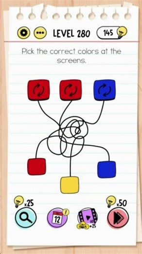 Brain Test Level 280 Answer | Pick the correct colors at the screen