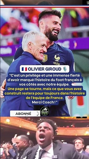 Le magnifique hommage d'Olivier Giroud à Didier Deschamps ❤️🇫🇷