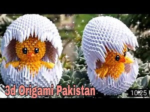3d origami Easter chick in egg shell tutorial | Pollito de Pascua de origami 3D en cáscara de huevo