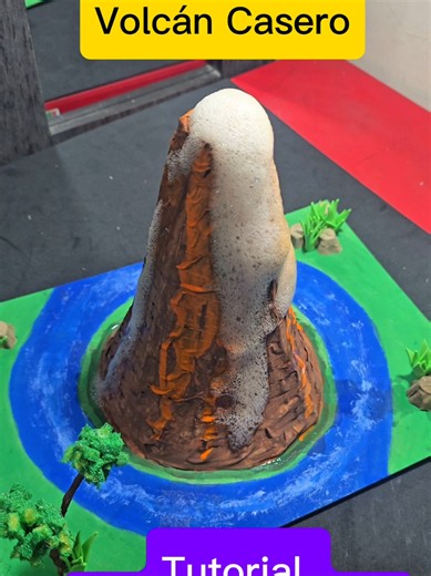 Volcán Casero Facil de hacer Hace Erupción Totorial Maqueta #creative #viral #toys #dioramas #project