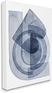 Stupell Industries Layered Blue Opaque Shapes Central Circle Abstract