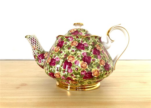 Vintage Royal Albert Old Country Roses Chintz Large Teapot - Etsy