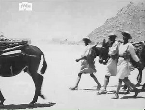 Sudanese dignitaries watch a march past by members of the Sudan Defence Force in Eritrea, 1943. The commentary points out that many of the Sudanese troops were involved in 'the final overthrow of fascist domination in Eritrea' two years earlier. Learn more about Italy's defeat in East Africa here: https://bit.ly/45ChU1l © IWM WPN 112 | Imperial War Museum London