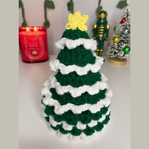 Christmas Tree Coasters (set of 4   Topper) | Crochet Holiday Festive Coasters - Etsy