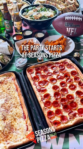 The party starts with Seasons Pizza 🎉🍕 From office lunches to holiday feasts, we’ve got you covered. Let us cater your Thanksgiving and all your holiday gatherings this season! 🦃✨ SeasonsPizza.com #seasonspizza #pizza #pizzalover #delaware #maryland #philly #pizzalovers #catering #newjersey | Seasons Pizza Restaurant