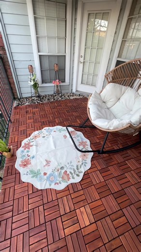 Finally showing my balcony some love. Still not done, but it’s already feeling like a cozy sanctuary. 🌿🕯️