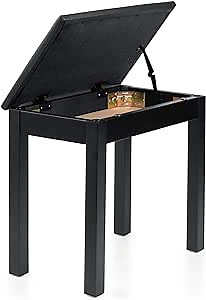 Gator Frameworks Deluxe Wooden Keyboard & Piano Bench with Flip-Up Storage Compartment, Black (GFW-KEYBENCH-WDBKS)