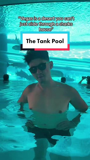 Did you know there is a waterslide that goes through a shark tank at Golden Nugget Las Vegas?🦈 #lasvegastiktok #vegas #thingstodoinvegas #sharks #goldennugget