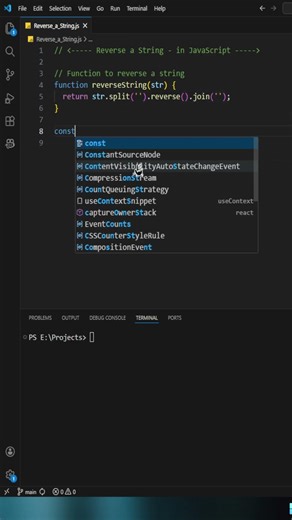 Reverse a String in JavaScript 🔁 #javascript #coding #interview #tips #programming