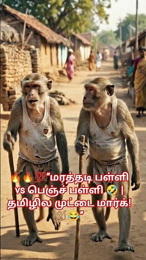 🔥🔥💯“மரத்தடி பள்ளி vs பெஞ்ச் பள்ளி 🤣 | தமிழில முட்டை மார்க்! 🐒😂”