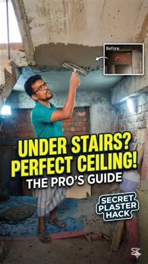 Unbelievable Under Stairs Ceiling Plastering Trick Revealed
