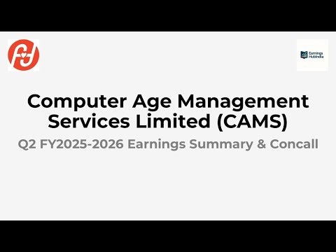 Computer Age Management Services Limited (CAMS) Earnings Conference call for Q2 FY2025-2026