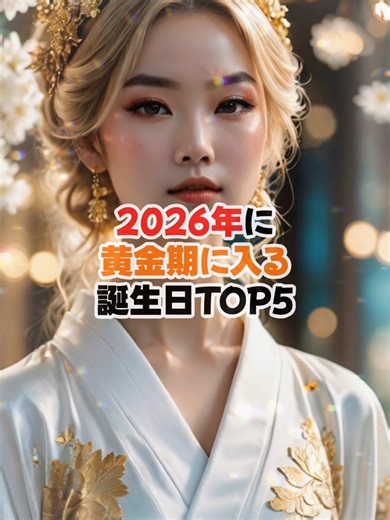 2026年に黄金期に入る誕生日TOP5🌈 コメント欄であなたの誕生日と願いを唱えてみてくださいね✨ 第1位は… 「6日・19日・31日」 #誕生日占い #スピリチュアル #ランキング #運気上昇 #開運