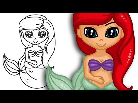 How to draw Ariel | The Little Mermaid | Step By Step Drawing