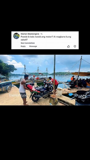 You have 2 options, Landing barge or Big Banana Boat umpay ₱75 pesos kapag sa (Barge) at ₱100 pesos naman kapag sa (malaking Bangka) #umpayvlogofficial | Umpay Vlog Official
