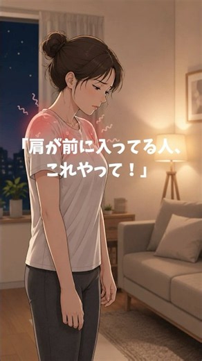 巻き肩の人、寝る前30秒これやって！肩まわりスッキリ✨