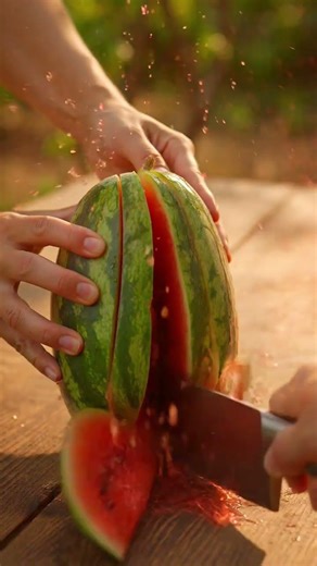 fruit cutting satisfying watermelon pineapple juice explosion viral video