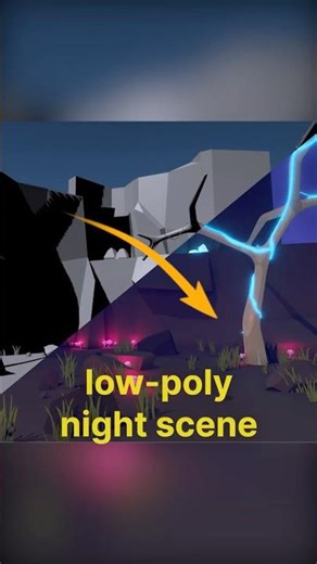 Low Poly Night Scene Setup in Unity #unity #gamedev #lighting #shaders #lowpoly