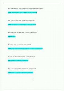Operations Management Chapter 1 Quiz Latest Version with Certified Solutions98