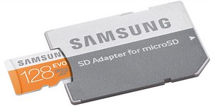 Samsung 128GB EVO Micro SDXC Card (48MB/s) w/Adapter: $25 shipped