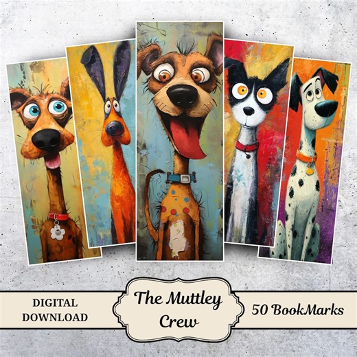 The Muttley Crew Printable Bookmarks, Quirky Dogs, Junk Journal Kits, Scrapbook Digital Download, Whimsical Digital Papers - Etsy Canada