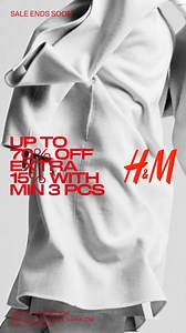 9.7K views · 309 reactions | Don't miss out on our Final Sale! extra 15% off with minimum purchase of 3 sale items. Stop by now to update your wardrobe with our wide range of fashion in various styles brought for everyone at the best price. ​  The promotion starts from 29 December - 7 January 2026. Shop now in-store and th.hm.com. | H&M | Facebook