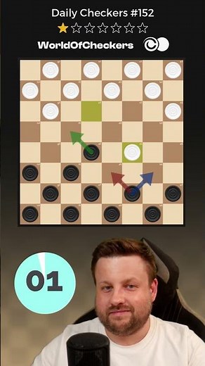 Easy week start ✅ ⚪⚫ ⭐1/7 | Daily Checkers #152