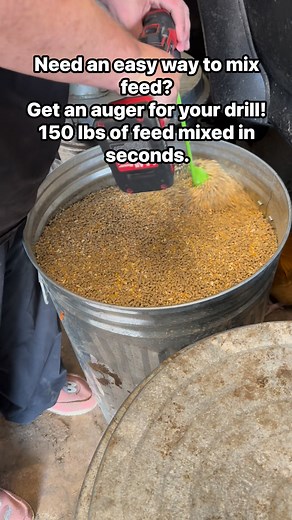 8.5K views · 39 reactions | Need an easy way to mix feed? Get an auger for your drill! 150 lbs of feed mixed in seconds. | Patricia Ratlief | Facebook