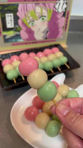 三色団子を作りました🍡#三色団子#三色だんご#簡単レシピ#白玉粉#和菓子#和菓子レシピ#dango#japanesesweets