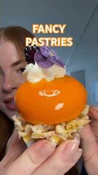 trying FANCY PASTRIES 🎂🍰🍊 #dessert #viraldessert #pastries #tastetest #mukbang #sweets