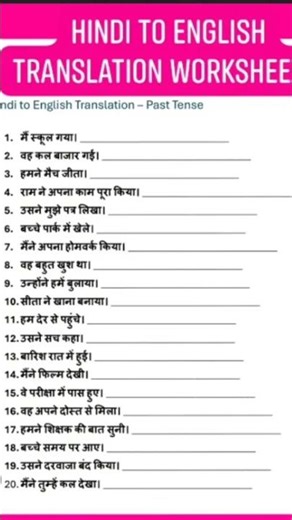 Past Indefinite Tense Worksheet | Practice & Learn English Grammar