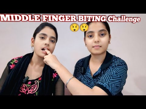 MIDDLE FINGER BITING CHALLENGE 😱 😱 #challenge