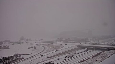 Slow-going on I-70 in Kansas City, Missouri