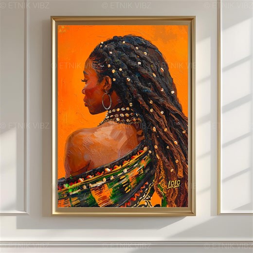 Black Woman Poster, Dreadlocks Hairstyle, Nubian Queen Wall Art, Locks Woman Hair, African American Woman Art, Caribbean Wall Art,afro Moder - Etsy