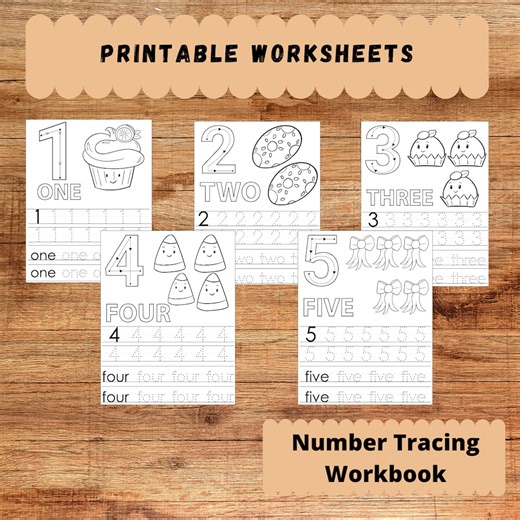 Number Tracing Worksheet 1-20: Preschool Handwriting Practice (PDF) - Etsy