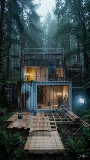 Building a Container house in forest | Step by step craft