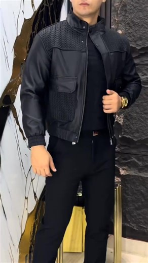 Sleek & Modern Jacket Design! Barley-weave pattern and a stand collar for a clean, stylish silhouette. Effortless elegance for any occasion. 🔥🧥 | Selifition.net