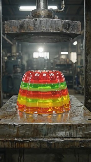 Hydraulic Press vs Colorful Jelly | Extreme Pressure Test