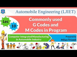 L 10 Commonly used G Codes and M Codes I Computer Integrated Manufacturing in A.I. I Automobile
