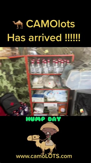 At CAMOlots its alwats hump day !!! Haha #ArmySurplus #ArmyNavy #Sorting #CanadianHoarders #AmericanPickers #Vintage #VintageFashion #UsedClothing #Militaryfashion #camel #camolots