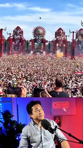 What You're Looking At: DEATH CON 1: THE GODS RETURNED -AND YOU PAID TO WORSHIP THEM This isn’t just a music festival. This is ritual by rhythm. Look at it. Tell me it’s not idol worship. Thousands packed shoulder to shoulder, hands raised, eyes wide bowing before giant red idols with glowing eyes, pulsing lights, and fire from the sky. This is Defqon.1 - and no, the name isn’t accidental. It’s DEFCON 1 in the spirit. A full-blown techno-pagan revival, disguised as fun. We used to burn incense t