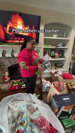 Pops got me right 💈🎄😀 #secretsantagift #christmas25 #fyp #grinchmas