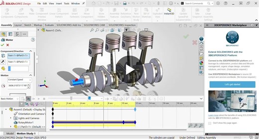 solidworks 4 cylinder engine Model drawing and animation | Phana Rith