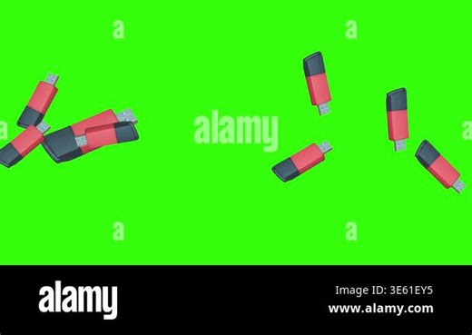 Animation effects of USB memory stick group chroma key Stock Video Footage - Alamy