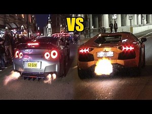 Nissan GT-R R35 VS Lamborghini Aventador - SOUND BATTLE!🔥