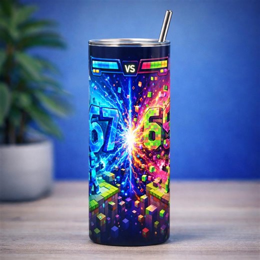67 Vs 69 Block Battle Tumbler Wrap PNG – Fantasy Game Style 20oz Skinny Design - Etsy